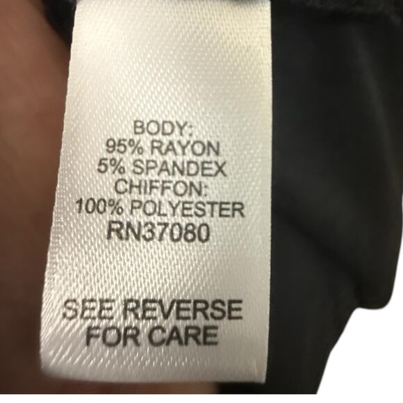 CATO Chiffon Trim Dress Tank Top Size 26/28 in Black - Picture 8 of 9